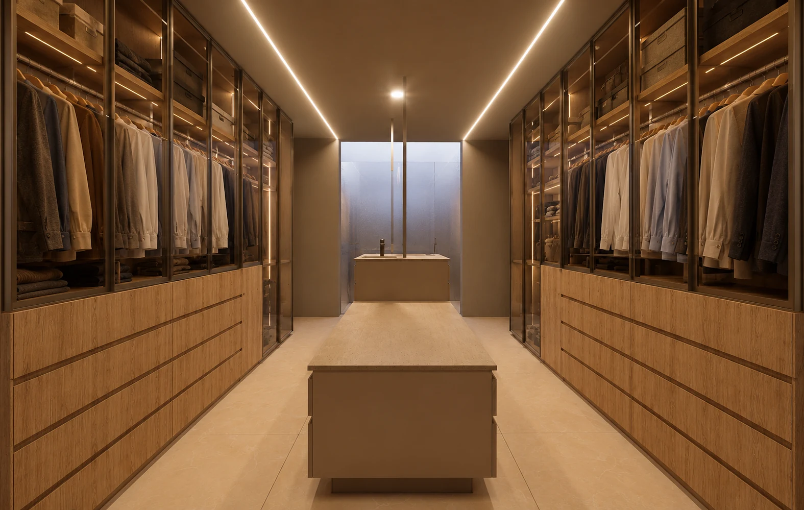 Render de vestidor de Casa Pom