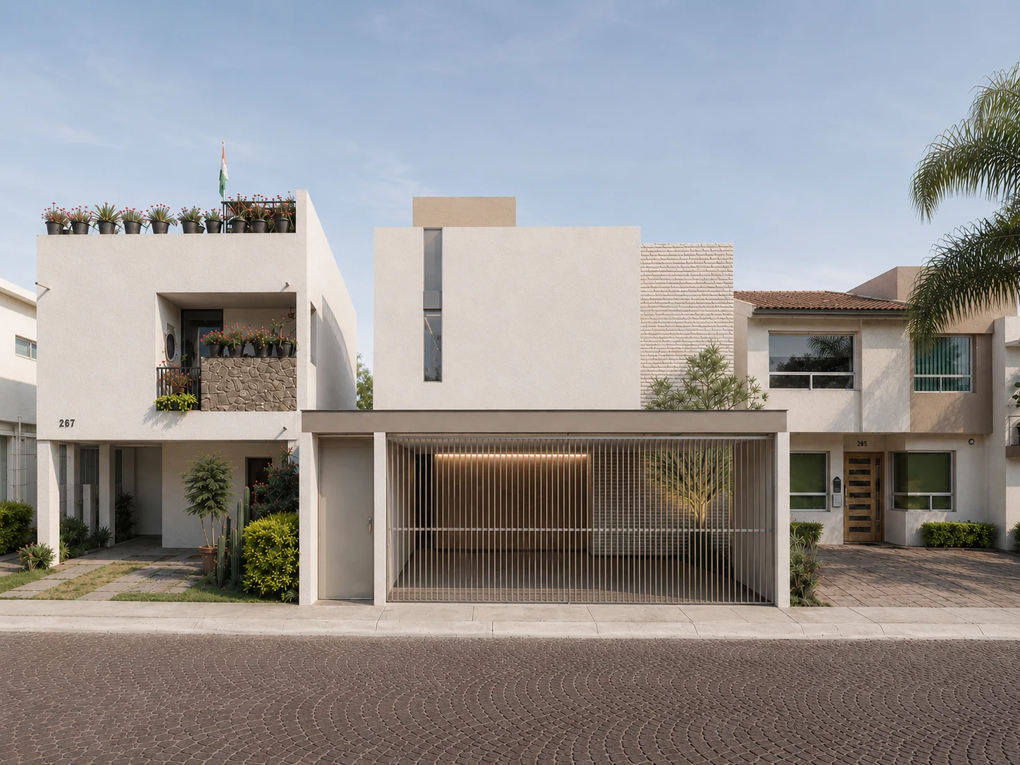 Render de fachada de Casa Pom
